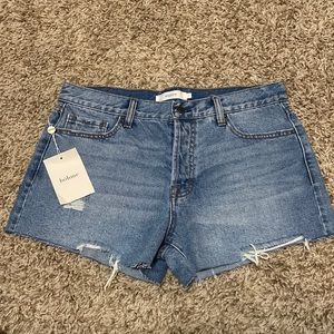 NWT Bohme mid rise blue jean shorts size L